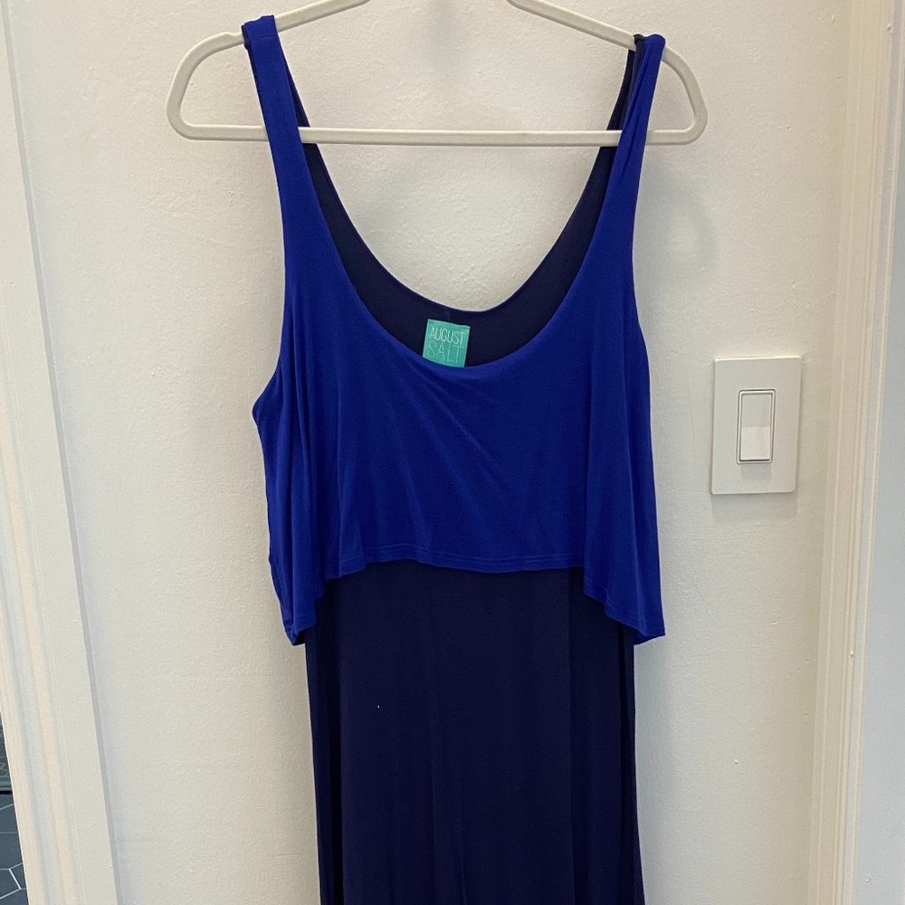 August Salt Blue Two-Tone Maxi Dress